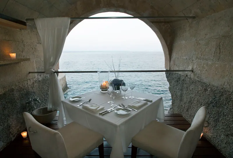Romantic dinner with sea views