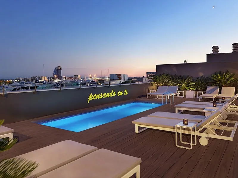 Views of Barcelona from the hotel terrace
