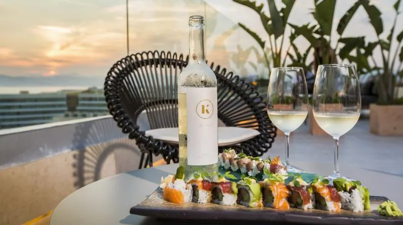Asian cuisine on a panoramic terrace